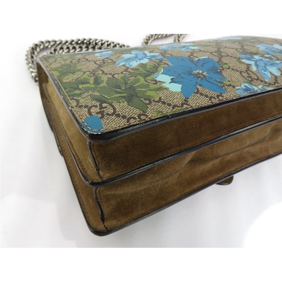 Gucci Beige and Blue Floral Shoulder Bag - Picture 6 of 16